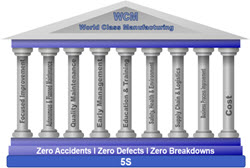 Temple of WCM: World Class Manufacturing is a systematic approach to eliminating losses in business operations. WCM is the result of many centuries of production knowledge and ability where focus is to eliminate Losses in all aspects.
